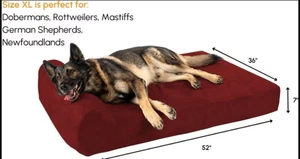 Big Barker 7" Headrest Orthopedic Pillow Dog Bed, Burgandy, X-Large, Open Box - Picture 1 of 5