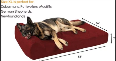 Big Barker 7" Headrest Orthopedic Pillow Dog Bed, Burgandy, X-Large, Open Box - Image 1 of 4
