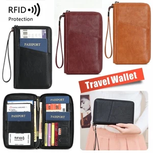RFID Passport Holder Cards Wallet Pouch Document Money PU Travel Organiser - Picture 1 of 15
