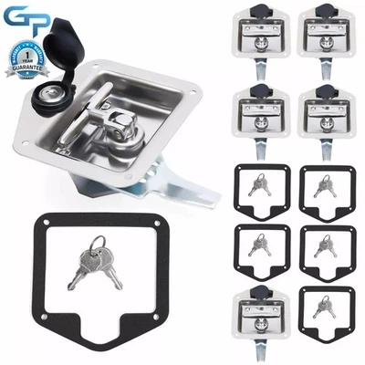 6 PIEZAS Llave Acero Inoxidable Cámper Camión Caja de Herramientas Remolque Pestillo Puerta T Manija Cerradura Foto 1 de 4
