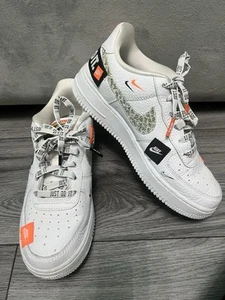 Nike Air Force 1 Just Do It Pack JDI White Black Orange AR7719-100 Uk Size 5.5 - Picture 1 of 10