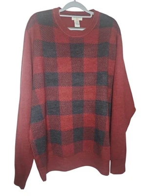 Suéter Dockers Para Hombre L Rojo Gris Búfalo Cuadros Cuello Redondo Pullover Acrílico Foto 1 de 4