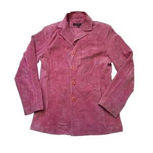 VINTAGE Revue Wildlederjacke Damen Größe 8 rosa Echtleder 90er - Bild 1 von 15
