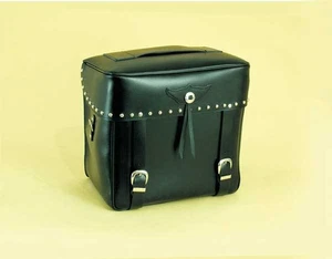Borsa moto 30L da schienalino sissybar in pelle moto custom attacco universale - Picture 1 of 1