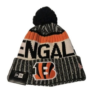 New Era Cincinnati Bengals Black Official On Field Sideline Knit Pom Beanie New - Picture 1 of 10