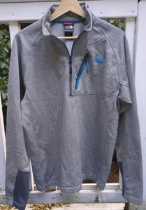 The North Face Gray Canyonlands 1/4 Zip Pullover Jacket - Fleece Lined - Mens L - Picture 1 of 3