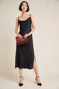 Anthropologie Amelie Jacquard Midi Dress Size 12 Black Sleeveless New Tag $120 - Picture 1 of 9