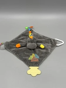 Stephan Baby Gray Dragon Lovey Plush Baby Teether Rattle Security Blanket - Picture 1 of 8