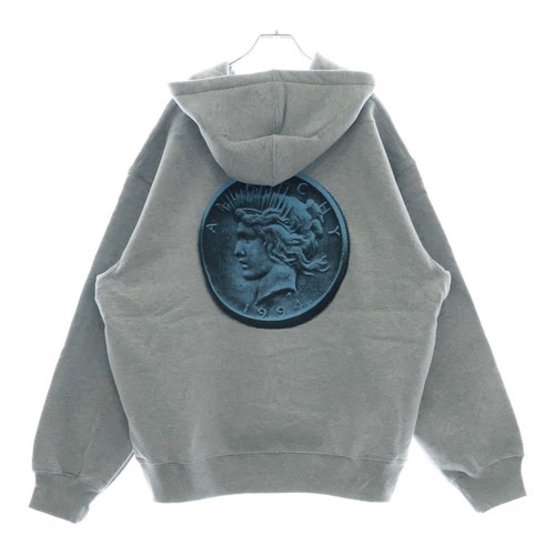 Felpa con cappuccio SUPREME 24AW Anarchy logo felpa pullover grigio usata 9423
