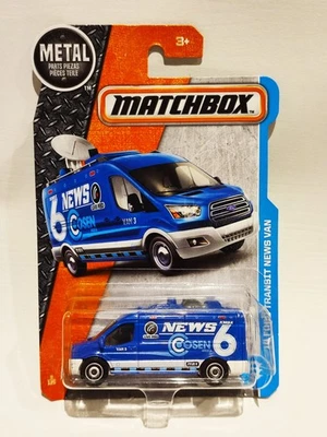 Ford Transit Cosen 2016 Matchbox Mattel diecast - 9/125 '14 furgoneta de noticias - sellada Foto 1 de 3