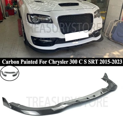 Kits divisores de labios parachoques delantero aspecto carbono V3 para Chrysler 300 C S SRT 2015-2023 Foto 1 de 4