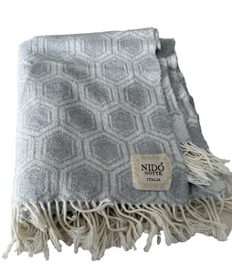Nido Notte Italia Geometric Throw Blanket Made In Italy 52" X 49" - Picture 1 of 6