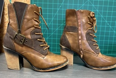 Botas Pierre Dumas Ravenna-5 Tostadas Dos Tonos Talla 10 Nuevas En Caja, Nunca Usadas Foto 1 de 4