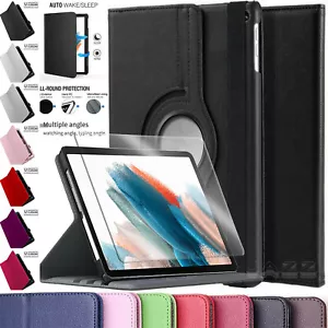 Leder drehbare Smart Case für Samsung Galaxy Tab A8 10,5" Hartglas 2021 - Bild 1 von 9