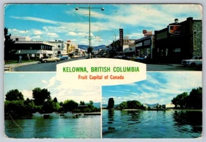 Kelowna, Okanagan Lake, British Columbia, Chrome Multiview Postcard, 4 Views - Bild 1 von 2