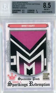 2012 SPORTKINGS SPECTACULAR PATCH NATIONAL 1/1 #26 BRET HART EVENT PATCH BGS 8.5 - Picture 1 of 2