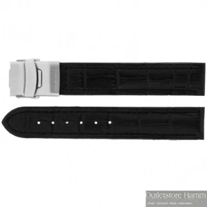 Bracelet Montre Croco Noir 26mm Cuir Véritable Fermoir Papillon 115AD-397-TiT 01 - Photo 1 sur 1