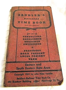 Saddler's Railroad timetable 1959 Eastern and South eastern Rate area manual - Picture 1 of 1