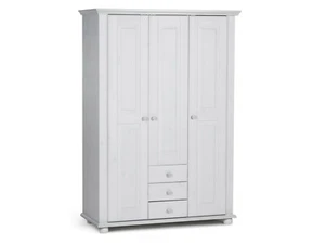 Kleiderschrank Schrank Massivholzschrank 3-türig LORELEI Massivholz Kiefer weiß - Bild 1 von 6