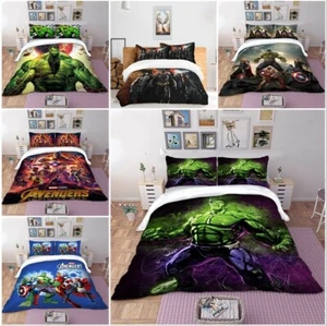 The Avengers Duvet Cover Set Bedding Set Hulk Quilt Cover All Size Pillow Cases - Picture 1 of 65