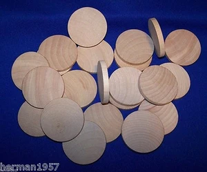 12 Natural Unfinished HardWood 2" Wood Circles Discs Wooden Crafts  Game Spacers - Picture 1 of 4