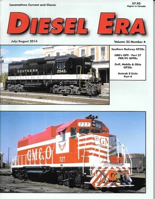 Diesel Era July 2014 Southern Railway GP30 Gulf Mobile & Ohio Amtrak EMD GP9B - Image 1 of 3