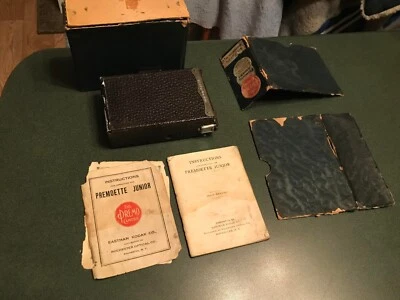 Cámara Eastman Kodak Premoette Jr. Premo negra de colección en caja con manuales Foto 1 de 4