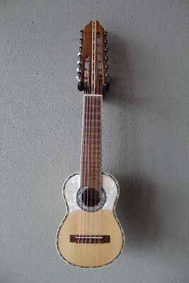 Brand New Villela V8VA Soprano Guitar - Charango Size - With Strap - White - Image 1 of 4