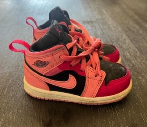 Jordan 1 Mid Coral Chalk Toddler Air Jordan Baby Infant 640735-662 Size 7C - Picture 1 of 5