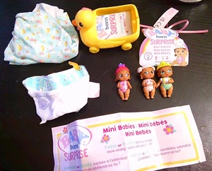 NEW BABY BORN Surprise mini babies doll SERIES 9 BATHTUB TRIPLETS duck & blanket - Picture 1 of 3