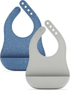 Lalo The Bib - wasserdichtes, ungiftiges Silikon Baby Lätzchen mit verstellbarem Hals (Paar) - Bild 1 von 18