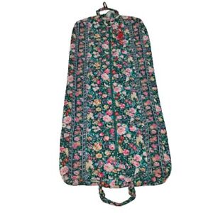 RETIRED Vera Bradley Garment Bag Quilted Green Floral Springtime 1993 Print EUC