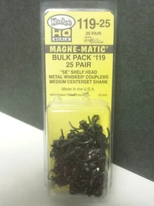 Kadee 119-25 Bulk Pack 25 Pairs SE Shelf Whisker Metal Couplers Medium Center HO - Picture 1 of 3