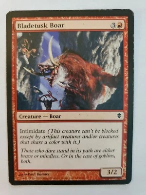 MTG Magic The Gathering Card Bladetusk Boar Creature Boar Red Zendikar 2009 - Image 1 of 2