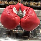 2 PAIRS 18 OZ BOXING PRACTICE TRAINING GLOVES Sparring Faux Leather Red Color