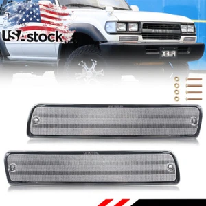 2X Clear Lens Front Bumper Turn Signal Lights For 91-97 Toyota Land Cruiser FJ80 - Picture 1 of 7
