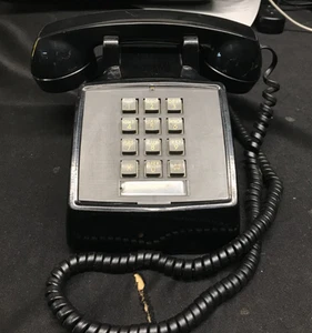 Vintage AT&T Bell System Western Electric 2500DM Black Telephone Push Button - Picture 1 of 9
