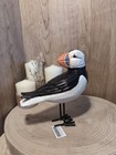 Hand Carved Painted Wooden Bird ~ Atlantic Puffin 21cm Tall
