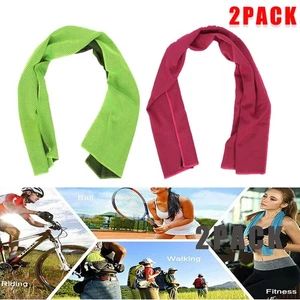 2X Ice Towel Scarf Cold Water Wrap Neck Cooler For Outdoor Sports Cooling Towel - Picture 1 of 12