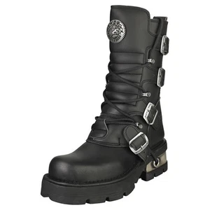 New Rock Metallic Plattform-Stiefel Unisex Schwarz - 42 EU - Bild 1 von 8