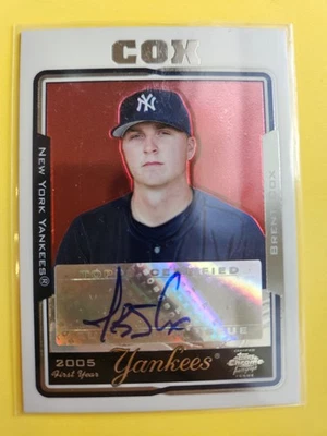2005 Topps Chrome Update Autograph #UH226 Brent Cox RC - New York Yankees - Image 1 of 2