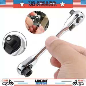 1/4 INCH MINI DOUBLE ENDED QUICK SOCKET RATCHET WRENCH ROD SCREWDRIVER BIT TOOL! - Picture 1 of 12