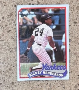 1989 Topps Box Bottom Hand Cut Rickey Henderson #F Yankees GOOD -- VG+ - Picture 1 of 2
