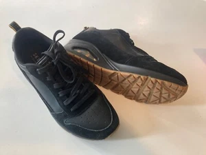 Ladies Skechers Air Cooled Memory Foam Black Leather and Suede Trainers size 6.5 - Picture 1 of 23