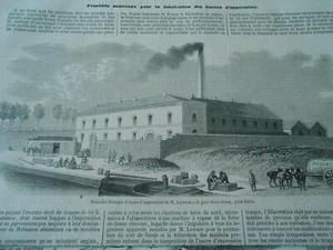 Gravure 1851 - Nouvelle fabrique d'encre d'impression Lawson - Picture 1 of 1
