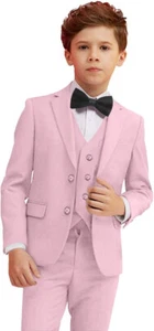 Boys Suits Slim Fit Kids Tuxedo Suit Formal Wedding Outfit Blazers Vests Pants - Picture 1 of 32