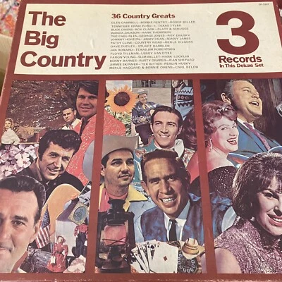 The Big Country 3 LP Vinyl Box Set Glen Campbell George Jones Buck Owens 36 Song Foto 1 de 4