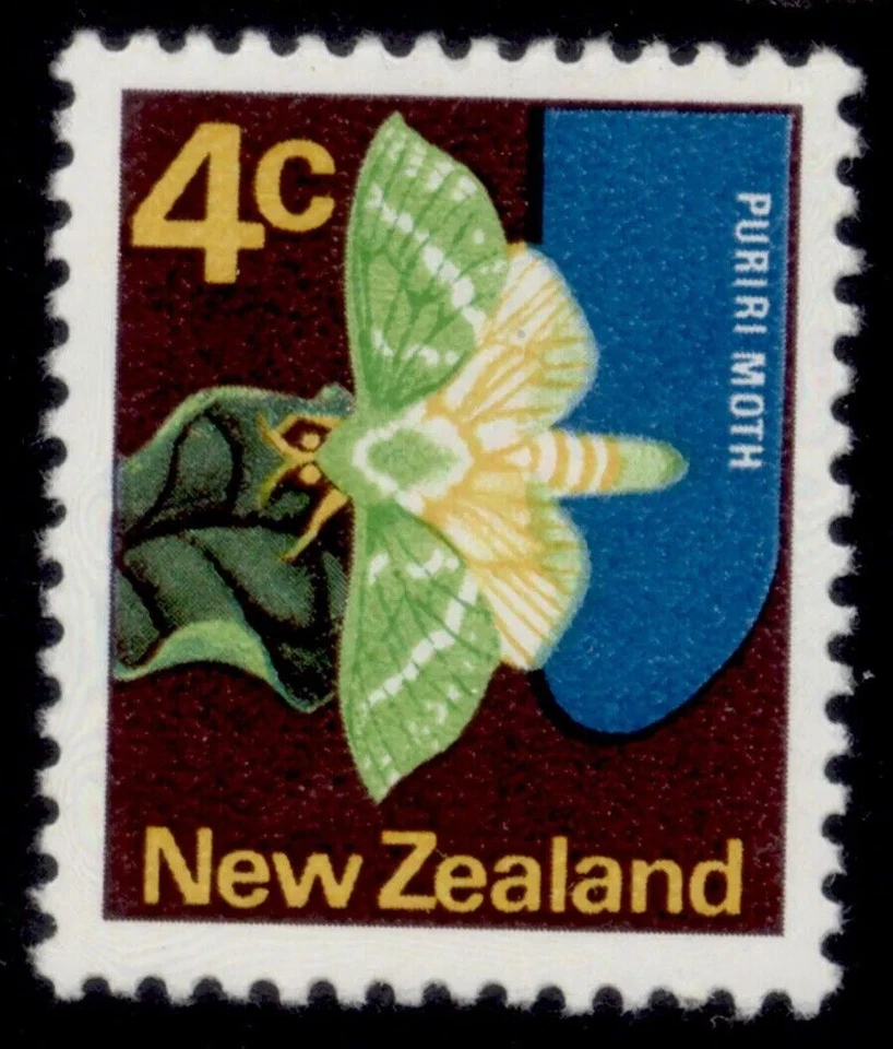 NEW ZEALAND 1970  SG919 QEII 4c. PURIRI MOTH - MNH - Image 1 of 1