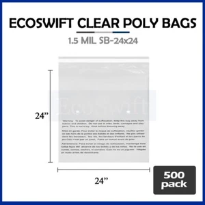 500 sacchetti poli trasparenti 24x24 GRANDI autosigillanti avvertimento soffocamento 1,5 mil spedizione gratuita - Foto 1 di 6