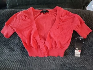 New Mossimo XS 3 Button Cardigan Pink Crop Open Front - Picture 1 of 4
